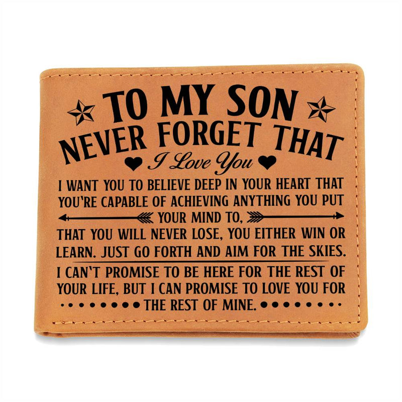 To My Son Skies (Black) – Leather Wallet